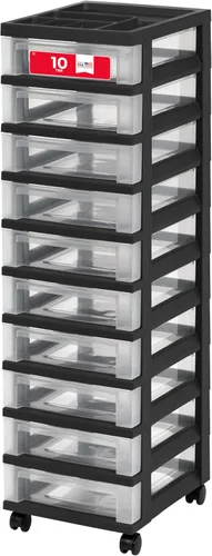 Miniatura 12 de IRIS USA Organizador de almacenamiento con cajones de plástico, carrito rodante, con ruedas giratorias, 3 cajones, para aula, suministros de arte