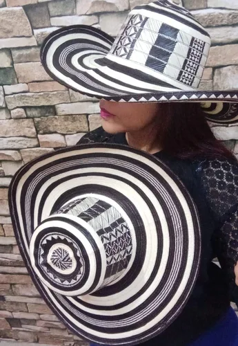 Miniatura 24 de Sombrero colombiano Sombrero Sinuano Arrow Cane Caña Flecha Vueltiao Hecho por Auténticos Indígenas Colombianos