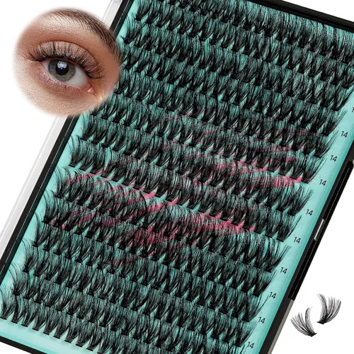 Miniatura 21 de Kit de Extensión de Pestañas, Kit de Racimos de Pestañas DIY 168Pcs con Pegamento de Unión y Sello Impermeable, Removedor de Pestañas para Kit