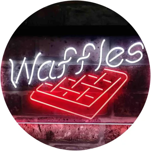 Miniatura 13 de ADVPRO Waffles Snack Café - Letrero de neón LED de doble color, azul y rojo, 12 x 8 pulgadas st6s32-i3820-br