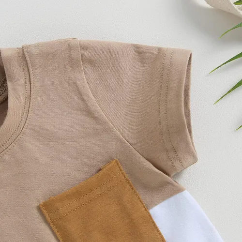 Miniatura 54 de Conjunto de camiseta de manga corta para bebé niño y niña, camiseta de manga corta, pantalones cortos casuales, ropa para recién nacidos, 6, 12, 18