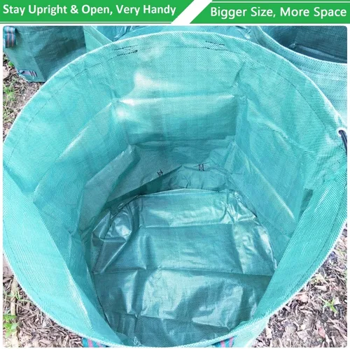 Miniatura 6 de Paquete de 3 bolsas profesionales grandes de 72 galones para jardín (26 pulgadas de alto, 30 pulgadas) reutilizables con guantes de jardinería