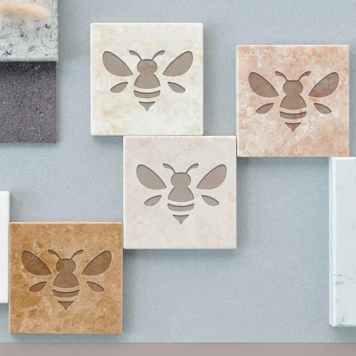 Miniatura 6 de PandaHall - Sello de jabón hecho a mano, estampado de abejas de 1.3 pulgadas, cuadrado natural para insectos con asa para hacer manualidades