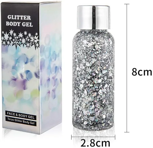 Miniatura 7 de Brillantina gruesa líquida con lentejuelas de sirena, para sombra de ojos, gel corporal, festival, cosmético para cara, uñas, maquillaje, de larga