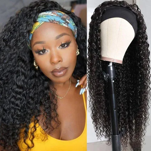 Miniatura 14 de Rebasar - Peluca de onda profunda con reflejos color marrón, 10 pulgadas, con diadema y reflejos, cabello humano, rizado, para mujeres negras