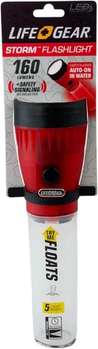 Miniatura 5 de Vida Gear linterna LED 4 en 1 multimodo 30 lúmenes, mango brillante y compartimento de almacenamiento, color azul.