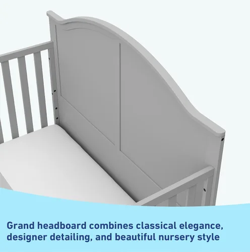 Miniatura 6 de Graco Wilfred - Cuna convertible 5 en 1 (gris pajarita) – Certificado GREENGUARD Gold, se convierte en cama para niños pequeños y cama