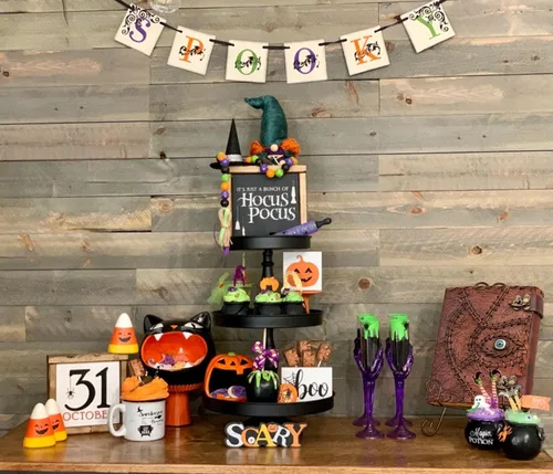 Miniatura 4 de ULCH Hocus Pocus, libro de hechizos Hocus Pocus, decoración de Halloween, libro de sombras y libro de hechizos con decoración de bruja y cerradura