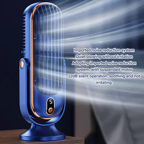 Miniatura 9 de Ventilador oscilante de mesa de torre de 5 engranajes con flujo de aire turboalimentado, silencioso y desmontable para el hogar, oficina, espacios