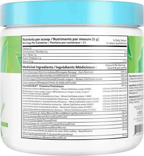 Miniatura 8 de Cira Daily Greens - Polvo de superalimento de espirulina orgánica endulzado naturalmente con ingredientes ricos en antioxidantes para deshinchazón