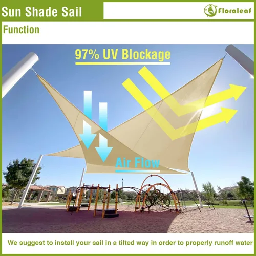 Miniatura 5 de Toldo tipo vela de 12 x 12 x 12 pies, impermeable, triángulo equilátero, resistente, con bloqueo UV, para patio, patio trasero, césped, jardín, Beige