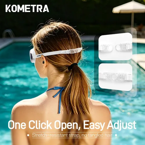 Miniatura 6 de Paquete de 2 gafas de natación para jóvenes, cara pequeña, para mujer, gafas de natación antivaho para adolescentes y adultos, visión amplia