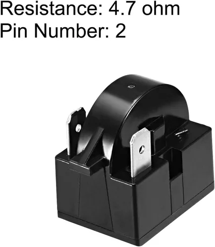 Miniatura 2 de uxcell 2 unids 4.7 Ohm 2 Pin Refrigerador Start Relay para Compresor Negro