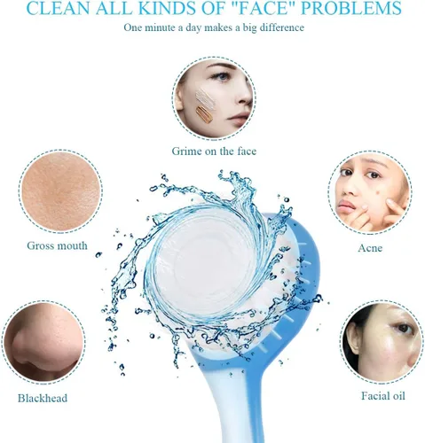 Miniatura 5 de ARTIBETTER Juego de 8 cepillos faciales exfoliantes faciales con tapa, 8 piezas de cepillo facial manual para limpieza profunda de poros