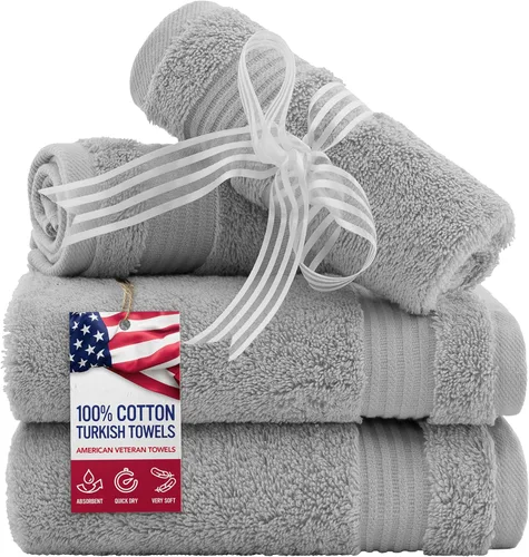 Miniatura 28 de Toalla American Veteran, Juego de Toallas de Mano para Baño de 4, 100% Conjunto de Toallas de Mano Turcas de Algodón, Toallas de Mano Suave