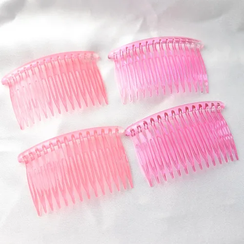 Miniatura 6 de Peine lateral de plástico para el cabello, juego de peines laterales de pelo francés rosa, peine giratorio de plástico, accesorios para niñas