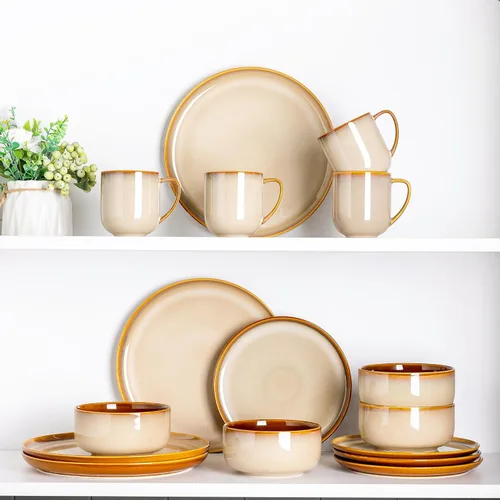 Miniatura 7 de LERATIO Juego de 6 tazas de café de cerámica de 12 onzas, grandes tazas de porcelana con mango grande para café con leche, capuchino, leche, cacao