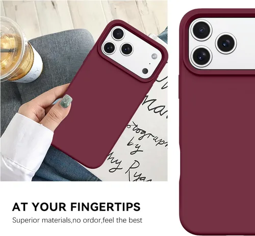 Miniatura 480 de GUAGUA Funda compatible con iPhone 17 Pro Max de 6.9 pulgadas, silicona líquida, goma de gel suave, delgada, forro de microfibra delgada