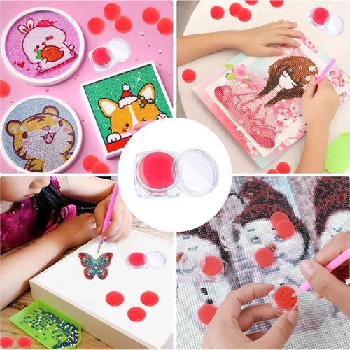 Miniatura 7 de FEBSNOW 45 piezas de cera de pintura de arte de diamante, 15 unidades de cera para pintura de arte de diamantes con caja de almacenamiento llena