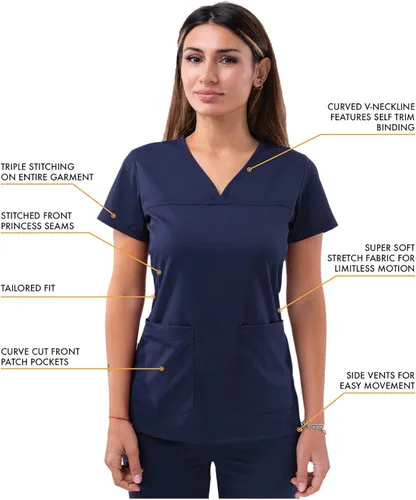 Miniatura 3 de Adar Pro - Ropa quirúrgica para mujer, camisa con cuello en V