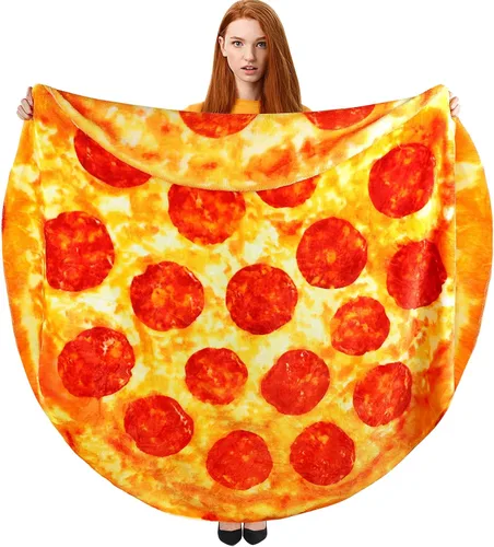 Hommtina Manta de pizza de doble cara, manta gigante de tortilla, regalos divertidos para adultos, adolescentes y niños (60 pulgadas)