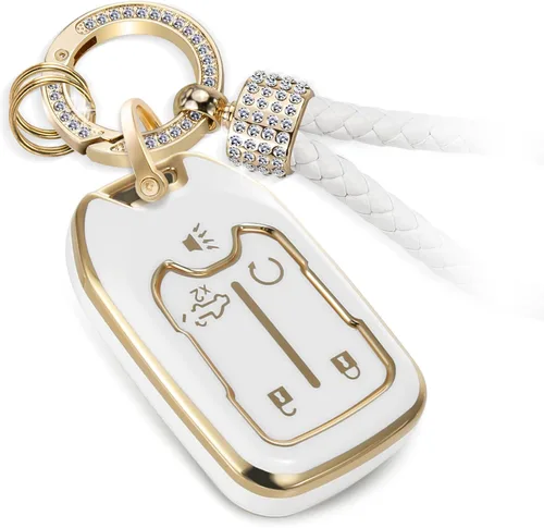 Miniatura 18 de Funda para llavero Buick con llavero de pulsera de circonita de moda, diseño de diamantes encantadores funda suave para Avenir Envision Encore Chevy