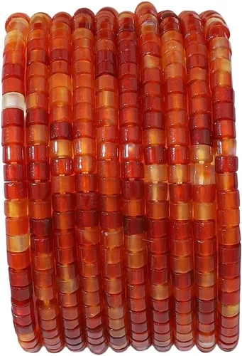 Miniatura 9 de BEADIA Cuentas de jade africano natural en cilindro corto 2x3mm 155 piezas Tubo cuentas sueltas semipreciosas para hacer joyas Diseño
