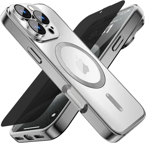 Miniatura 14 de Misscase Funda MagSafe compatible con iPhone 12 Pro Max con protector de lente de cámara, protección completa, funda magnética transparente