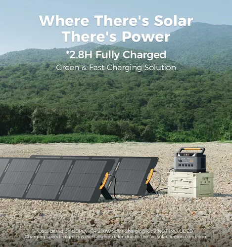Miniatura 3 de UDPOWER Estación de energía portátil S1200 de 1200 W (sobretensión 1800 W), entrada solar máxima de 400 W, UPS, UL2743, para emergencia de RV