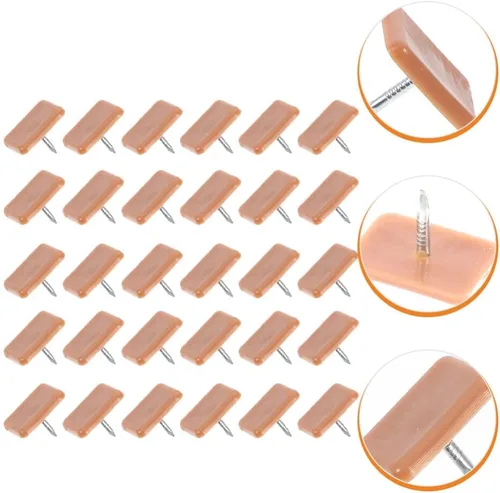 Miniatura 9 de OSALADI 30 tapones de cajón con tachuelas, tapones de cajón de clavos, tapones de cajón para reparar cómodas, haciendo que todos los cajones se
