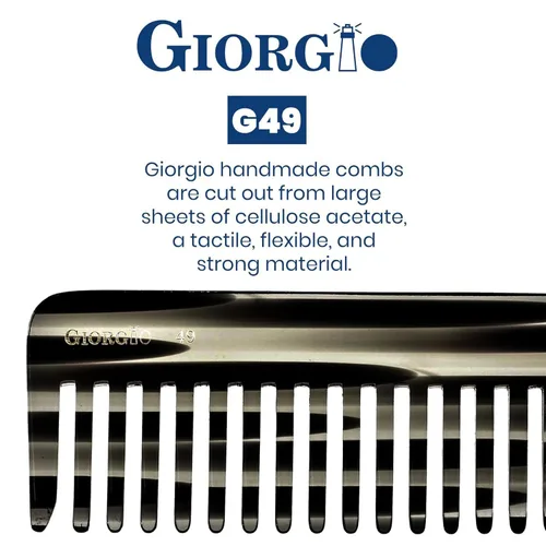 Miniatura 5 de Giorgio G49 Graphite, peine grande para desenredar el cabello, dientes anchos para cabello grueso, rizado y ondulado. Peine desenredante