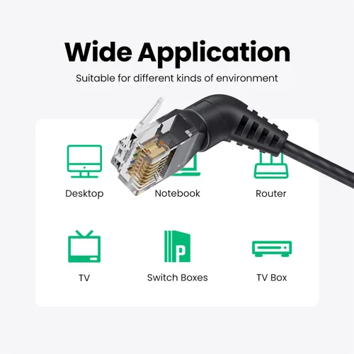 Miniatura 4 de cablecc Cable giratorio macho CAT6 UTP macho a macho RJ45 8P8C 1000Mbps para red LAN Ethernet 25CM