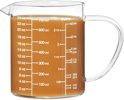 Miniatura 8 de 77L Taza medidora de vidrio, [escala de medición doble cara, mango aislado, pico en forma de V], taza medidora de vidrio de borosilicato alto