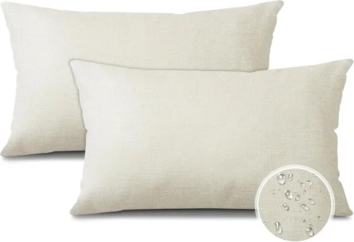 Miniatura 20 de OTOSTAR Paquete de 2 fundas de almohada impermeables para interiores y exteriores de 18 x 18 pulgadas, fundas de almohada decorativas para jardín