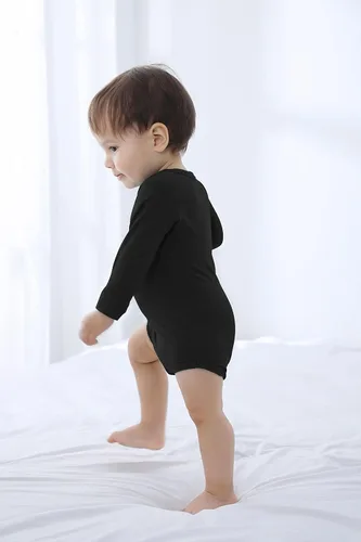 Miniatura 7 de GUISBY Body de bebé con puños de manoplas mamelucos de bambú de manga larga para niños y niñas de 0 a 24 meses