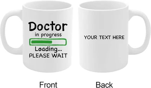 Miniatura 2 de Panvola Doctor in Progress Loading Doctor - Taza divertida de graduación para estudiantes de doctorado en medicina, taza de cerámica, 11 onzas, Negro