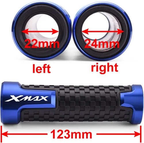 Miniatura 2 de Universal for Y&AMAHA Xmax 125 250 300 400 Motorcycle Handlebar Grips Racing Handle Grips Aluminium Comfortable Soft Rubber Hand Bar Grip