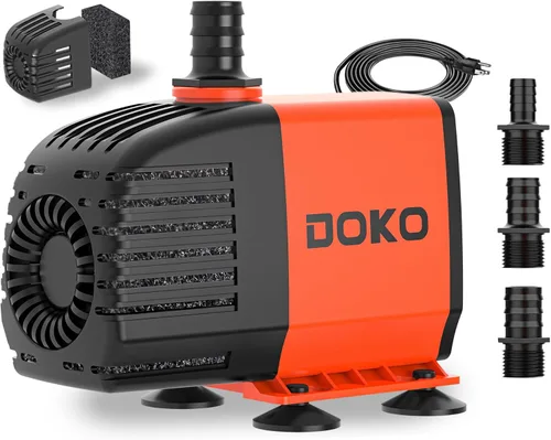 Doko Bomba de agua sumergible, bomba de agua para acuario de 720 GPH con cubierta de malla extendida y esponja, bomba de estanque ultra silenciosa