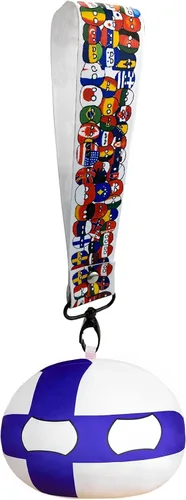 Pelotas de peluche de Finlandia, Polandball de peluche, cojín con colgante de bandera de mini países, peluches de anime, regalos de 3.9 pulgadas