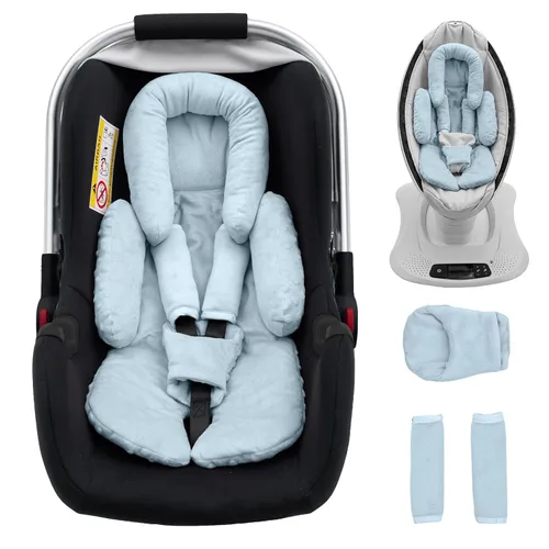 Miniatura 10 de Soporte para la cabeza del asiento de coche para recién nacido con juego de 3 cubiertas para los hombros, inserto reversible 2-en-1 para asiento