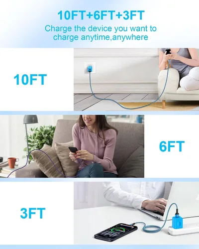 Miniatura 6 de Cable USB C para iPhone Air iPhone 17e 17 Pro Max 17 Pro 17 16e 16 Pro 15 Pro/Plus, 2 unidades de cable de carga rápida USB a Usbc, cable de carga