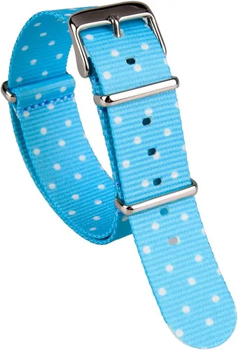 Miniatura 2 de 0.787 in de tela de nylon azul claro lindo reloj de pulsera tejida banda de reloj, Ejército,Militar
