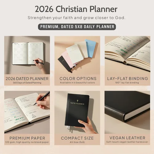 Miniatura 2 de Agenda cristiana 2026 y diario de oración Fortalece tu relación con Dios y navega mejor por su camino por ti Agenda diaria con versículos