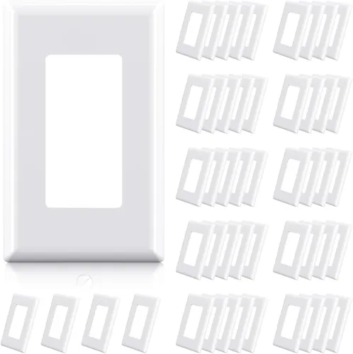 Miniatura 23 de ELEGRP Placas de pared decorativas sin tornillos de 1 gang, tamaño estándar, cubierta de placa frontal termoplástica irrompible para interruptor