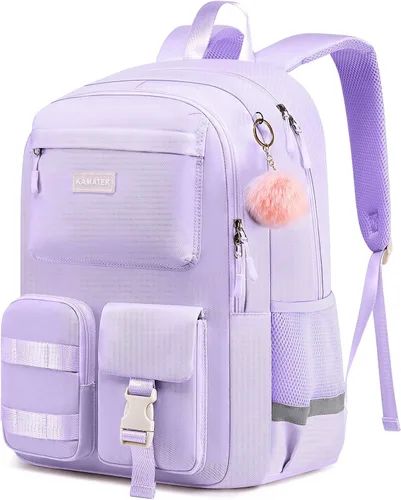 Miniatura 9 de Linda mochila escolar para adolescentes y mujeres estudiantes – Mochila grande para laptop de 15.6 pulgadas – Mochila de viaje para escuela