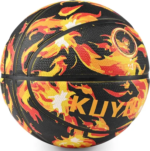 Miniatura 2 de KUYOTQ - Baloncesto para niños, jóvenes y adultos, tamaño 3/4/5/6/7 (22/25.5/27.5/28.5/29.5"), baloncesto premium de goma o cuero sintético