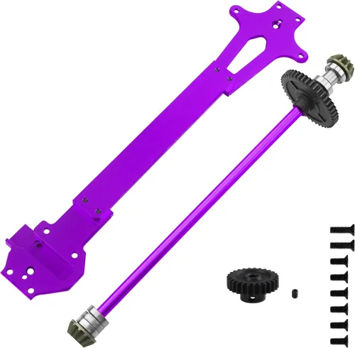 Miniatura 7 de ShareGoo - Bandeja de radio de metal y eje central de transmisión central compatible con WLtoys 124016 124017 124018 124019 1/12 RC piezas de Rojo