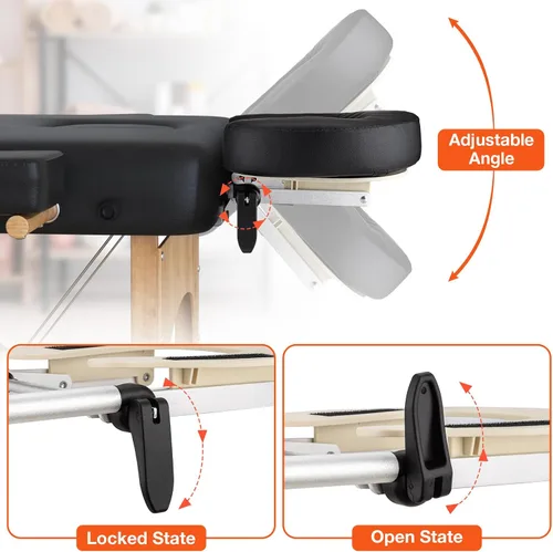 Miniatura 4 de Udefineit Mesa de masaje ajustable, cuna y almohada, mesa de masaje de spa, cama o silla, plataforma para reposacabezas con almohada facial, kit