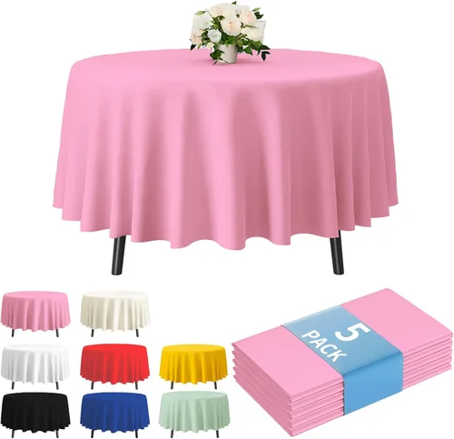 Miniatura 35 de Fixwal Mantel de plástico negro desechable de 54 x 108 pulgadas, mantel rectangular impermeable, paquete de 5 para graduación, decoración de fiesta