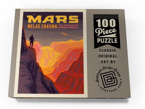 Miniatura 4 de MyPuzzle Mars: Melas Chasma, póster vintage, rompecabezas prémium de 100 piezas para adultos